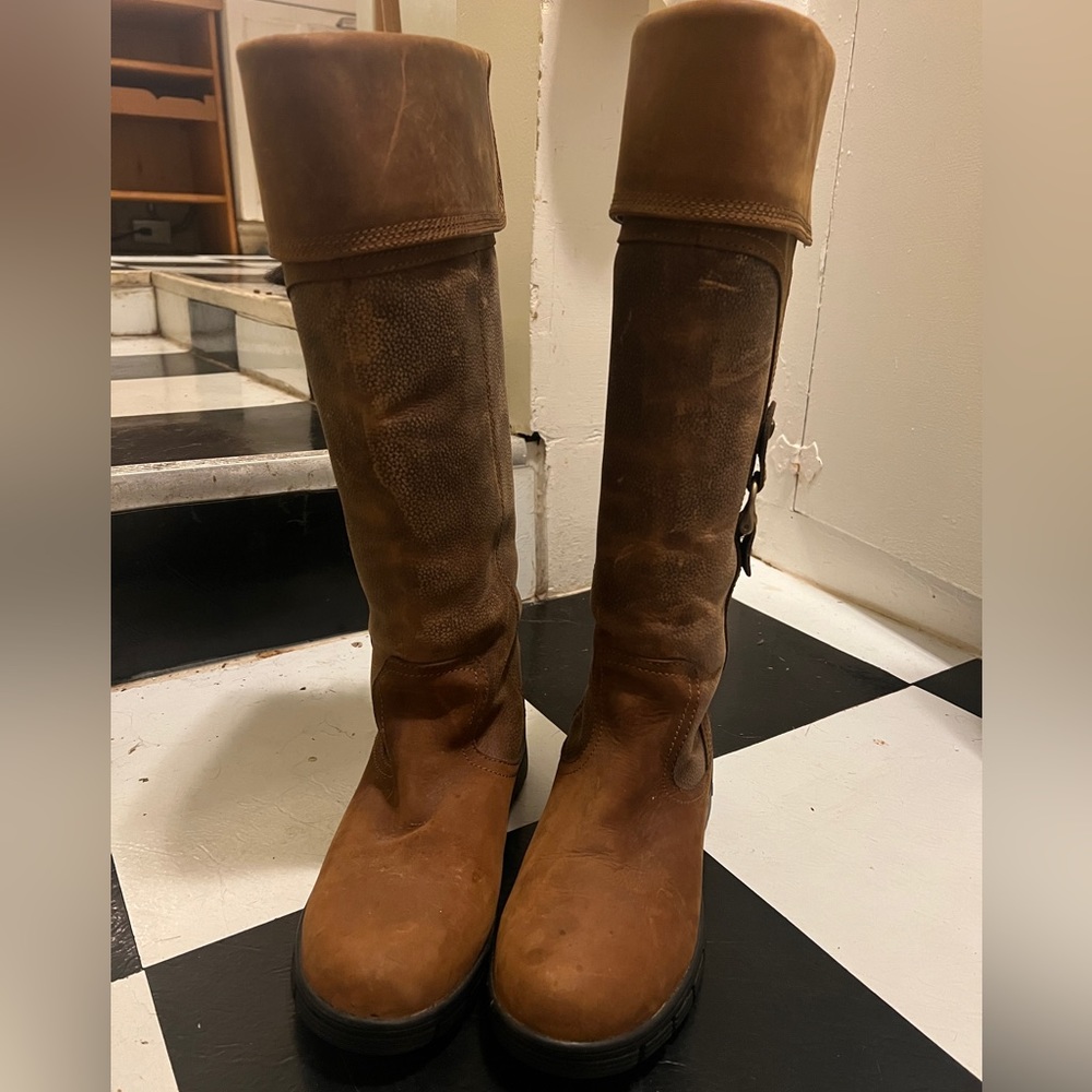 Brown Leather Winter Boots